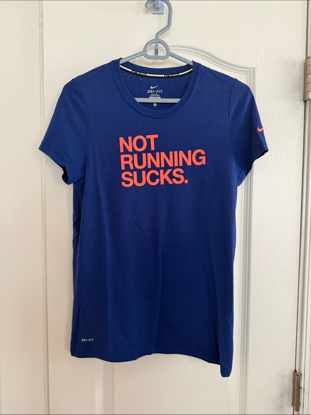 Nike Women's Navy Short-Sleeve Tee with Coral Graphic